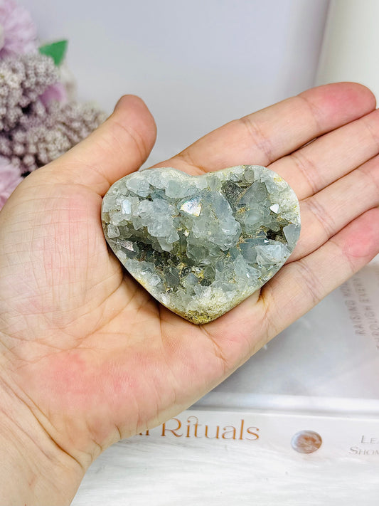 Celestite Carved Heart 7cm