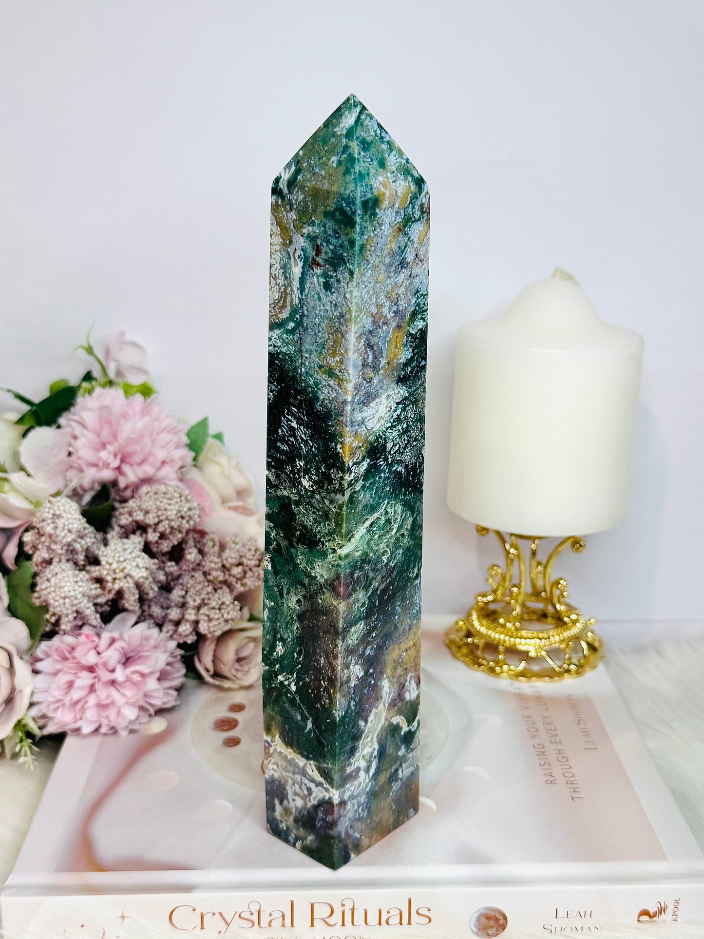 Gorgeous Large 22cm Ocean Jasper Chunky Tower