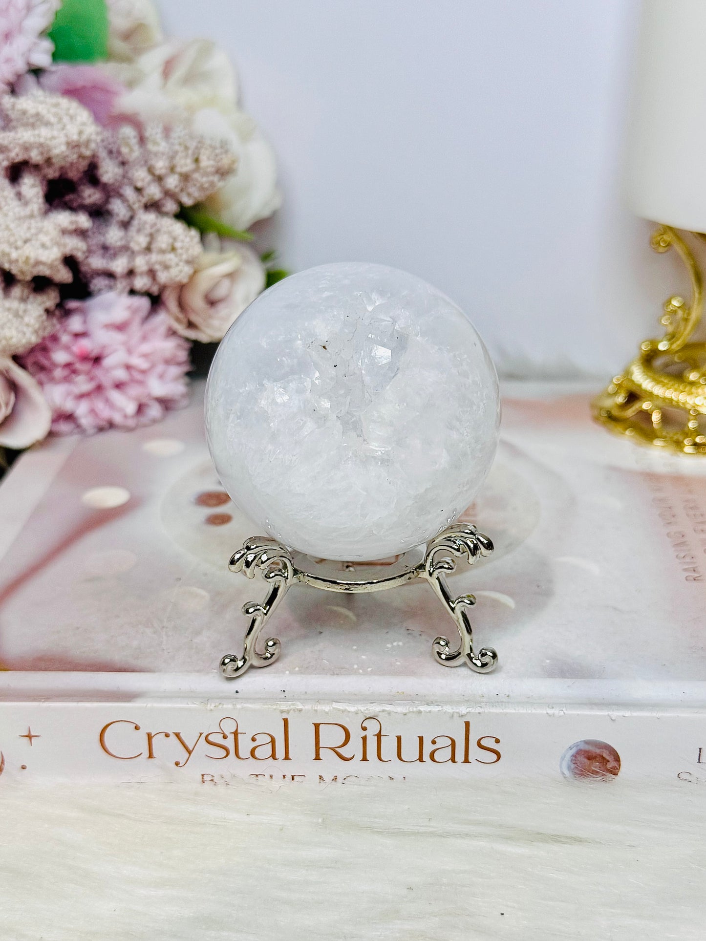 Druzy Blue Lace Agate Sphere on Stand 245g