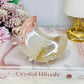 Pink Amethyst In Quartz Moon 8.5cm On Stand