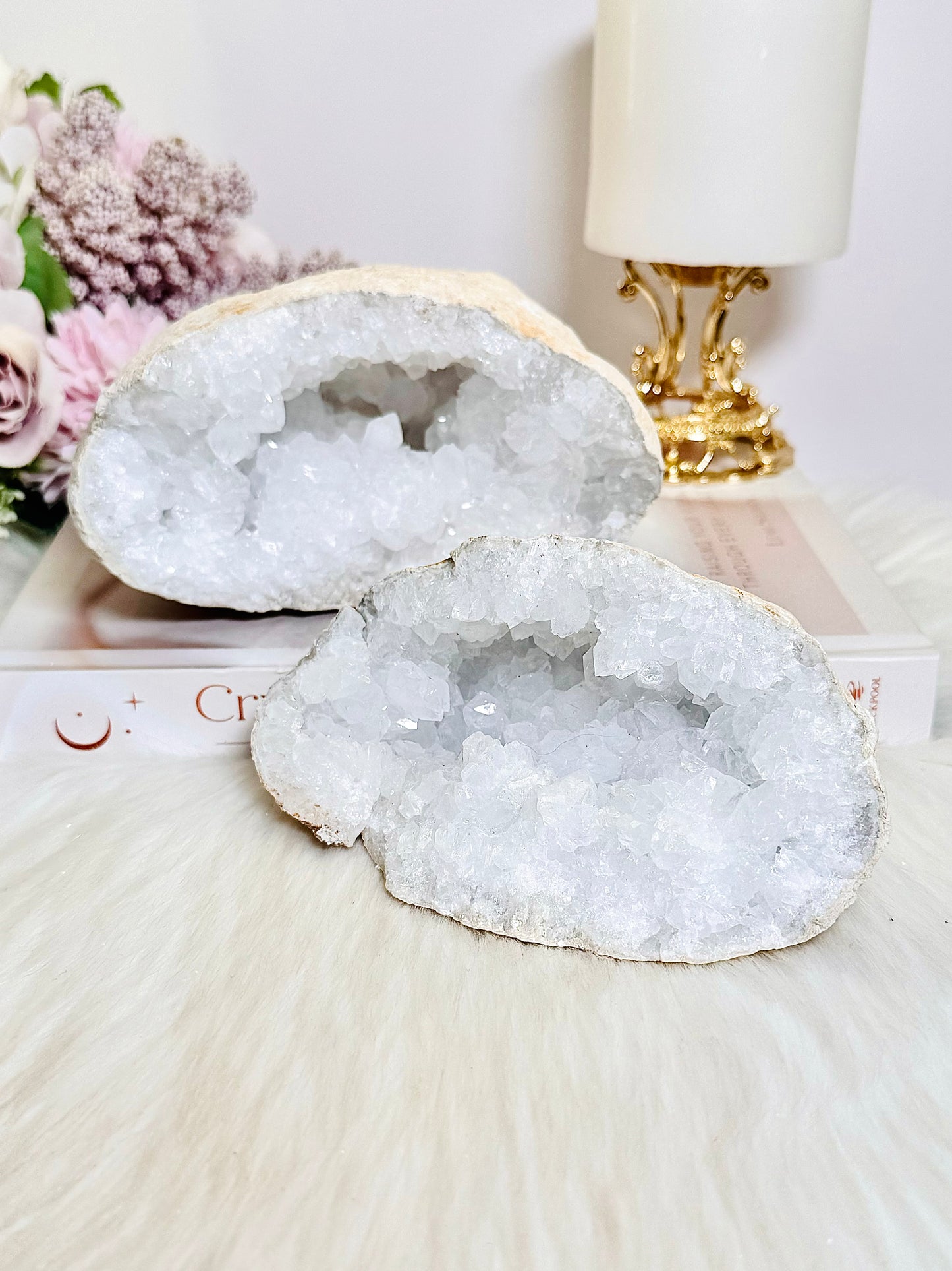 Large 1.55KG Natural Moroccan Geode Quartz Set