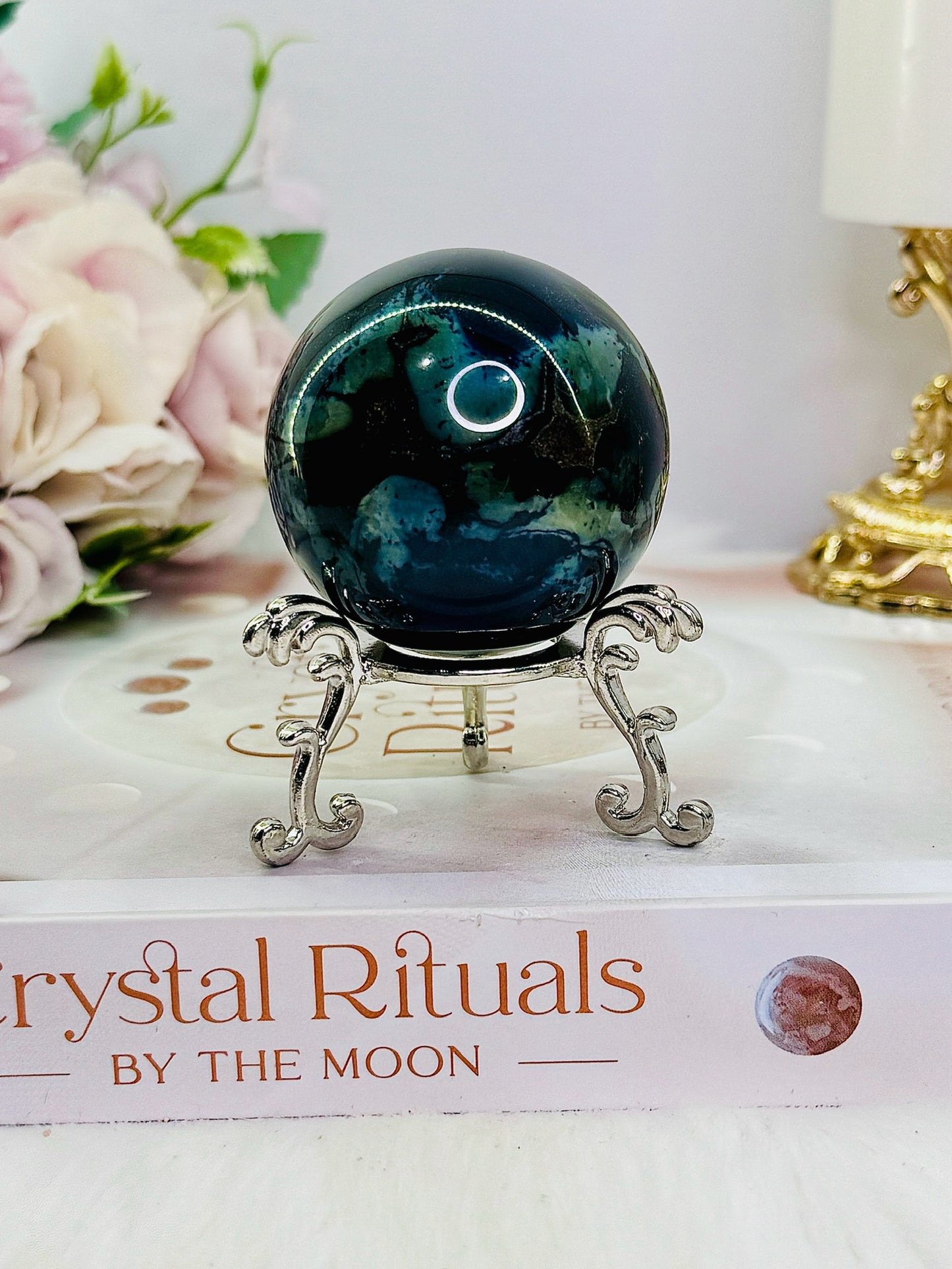 Remove Negative Thoughts ~ Rare & Incredible 5cm High Grade Vivianite Sphere on Stand