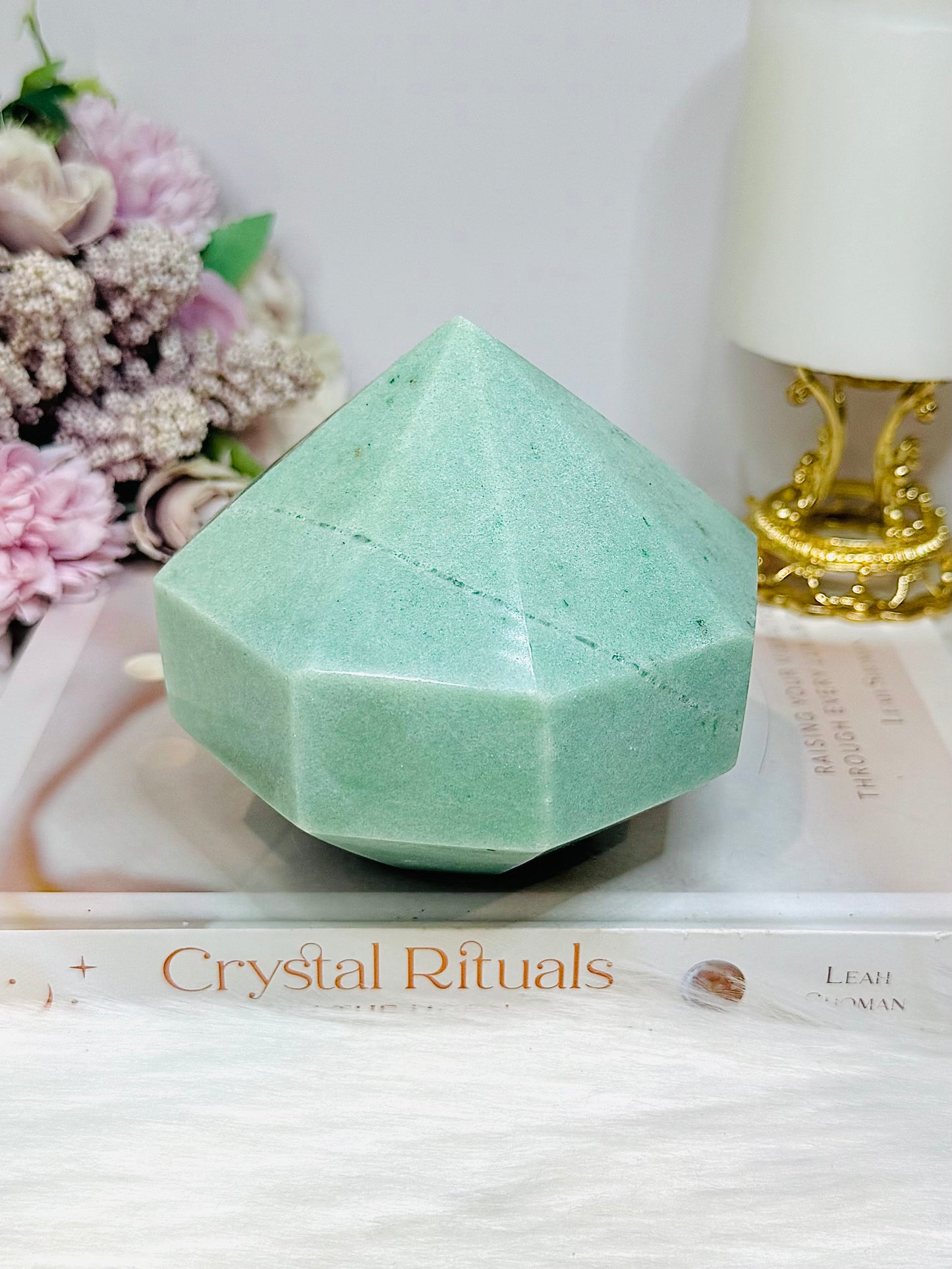 Unique Large Amazonite 8 Sided Freeform 1.17KG (sticker marks on crystal)