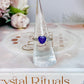 Amethyst Heart Silver Adjustable Ring In Gift Bag