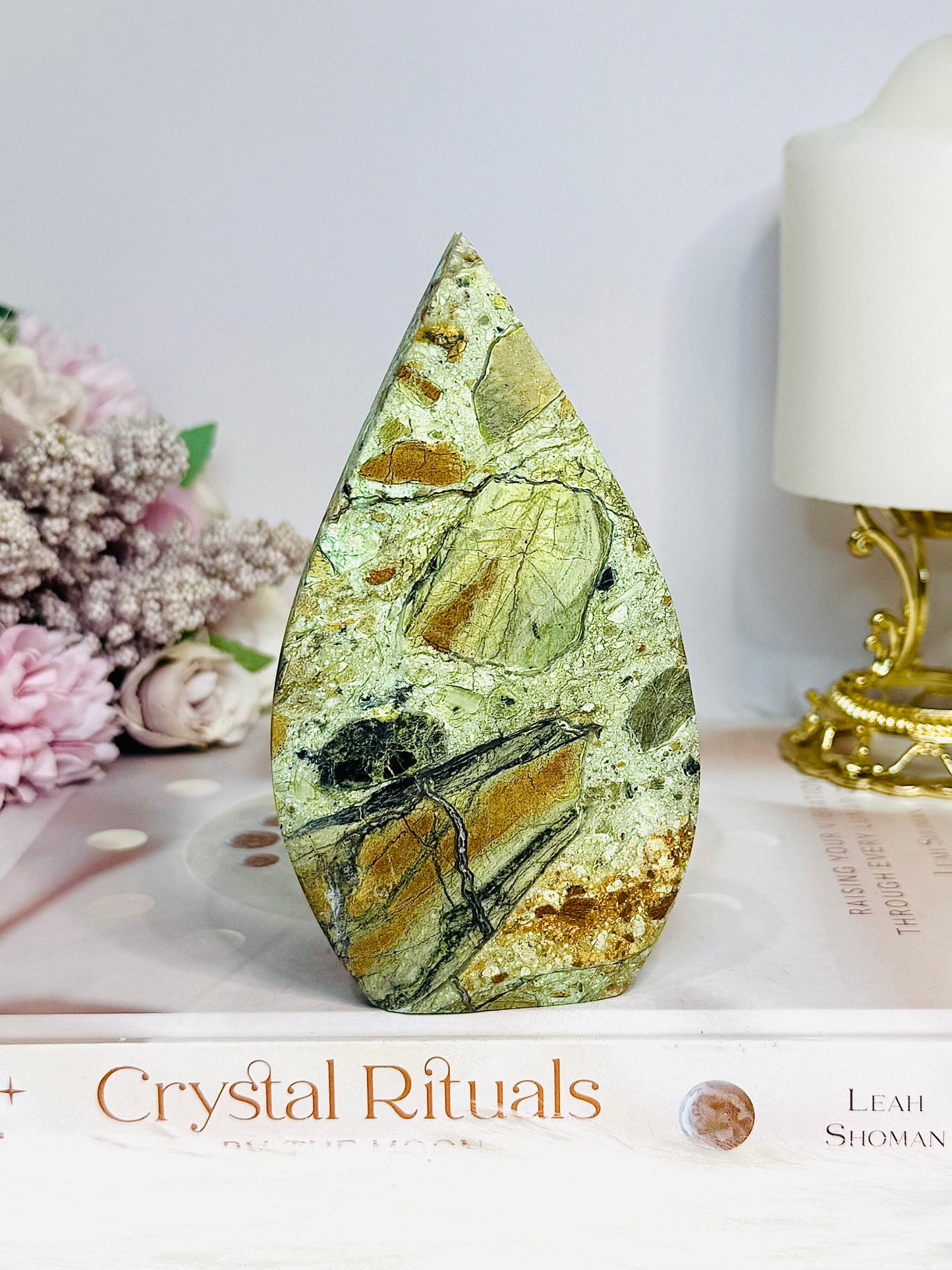 Variscite Carved Flame 12cm