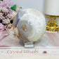 Large Flower Agate Sphere On Stand 848g