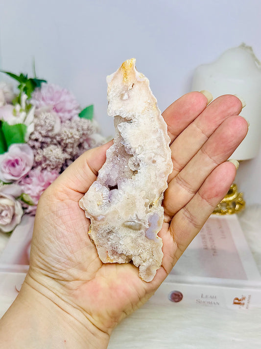 Natural Pink Amethyst Druzy Slab 12.5cm