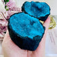 Wow!!!! Stunning Shiny Large Moroccan Geode Quartz Set (This colour is a gorgeous dyed emerald green not blue)