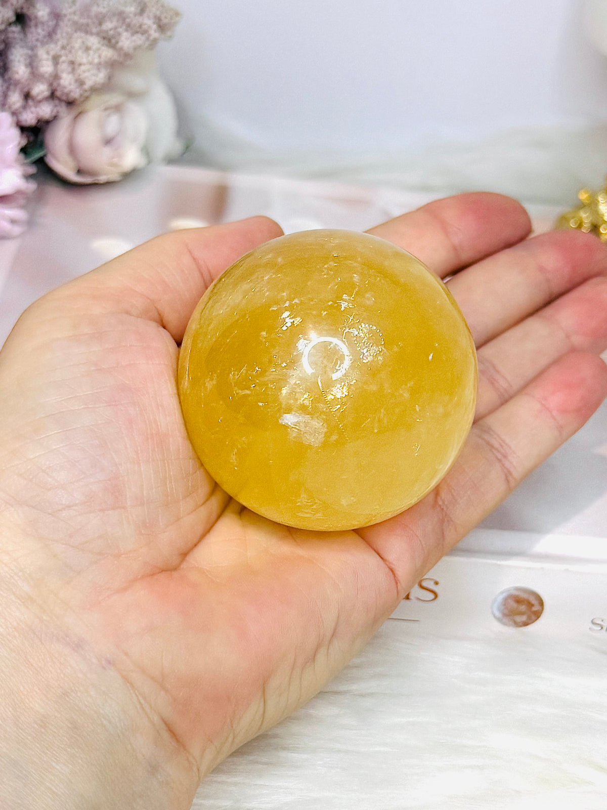 Golden Healer Quartz Sphere on Stand 248g