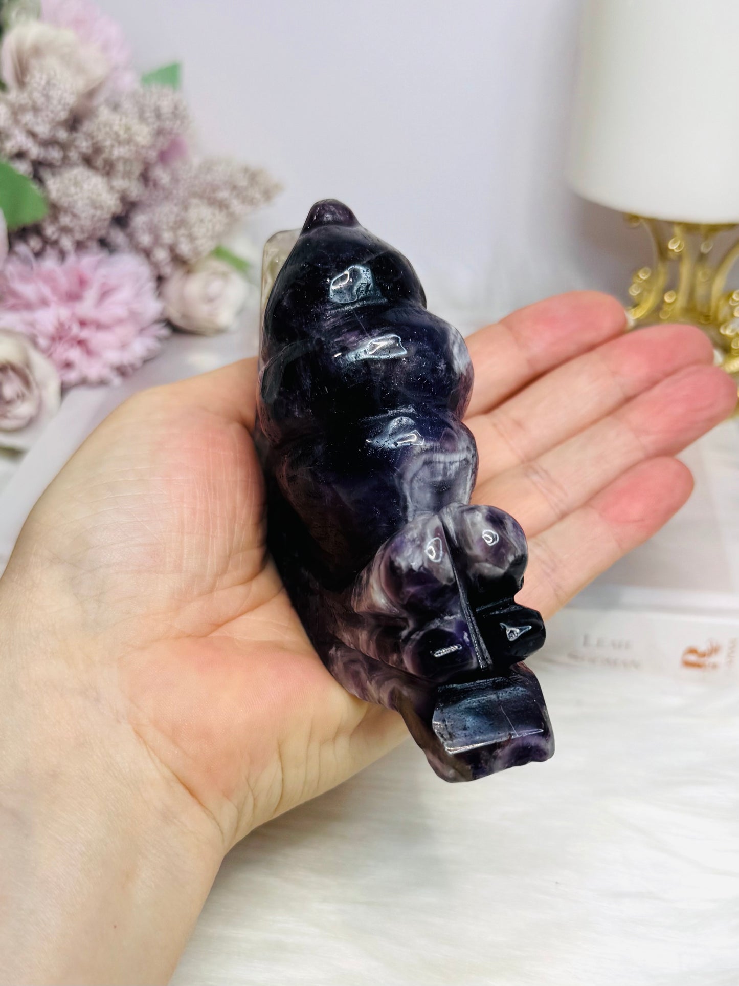Chunky Large Chevron Amethyst Snail 11.5cm 321g