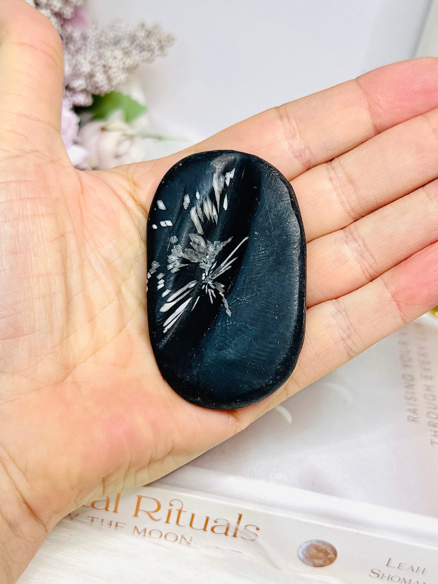 Natural Chrysanthemum Palm Stone (Dent in stone)