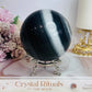 Natural Large Tai Chi Stone (White Quartz & Black Jasper) Sphere On Stand 895grams