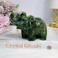 Green Jade Carved Elephant 8.5cm