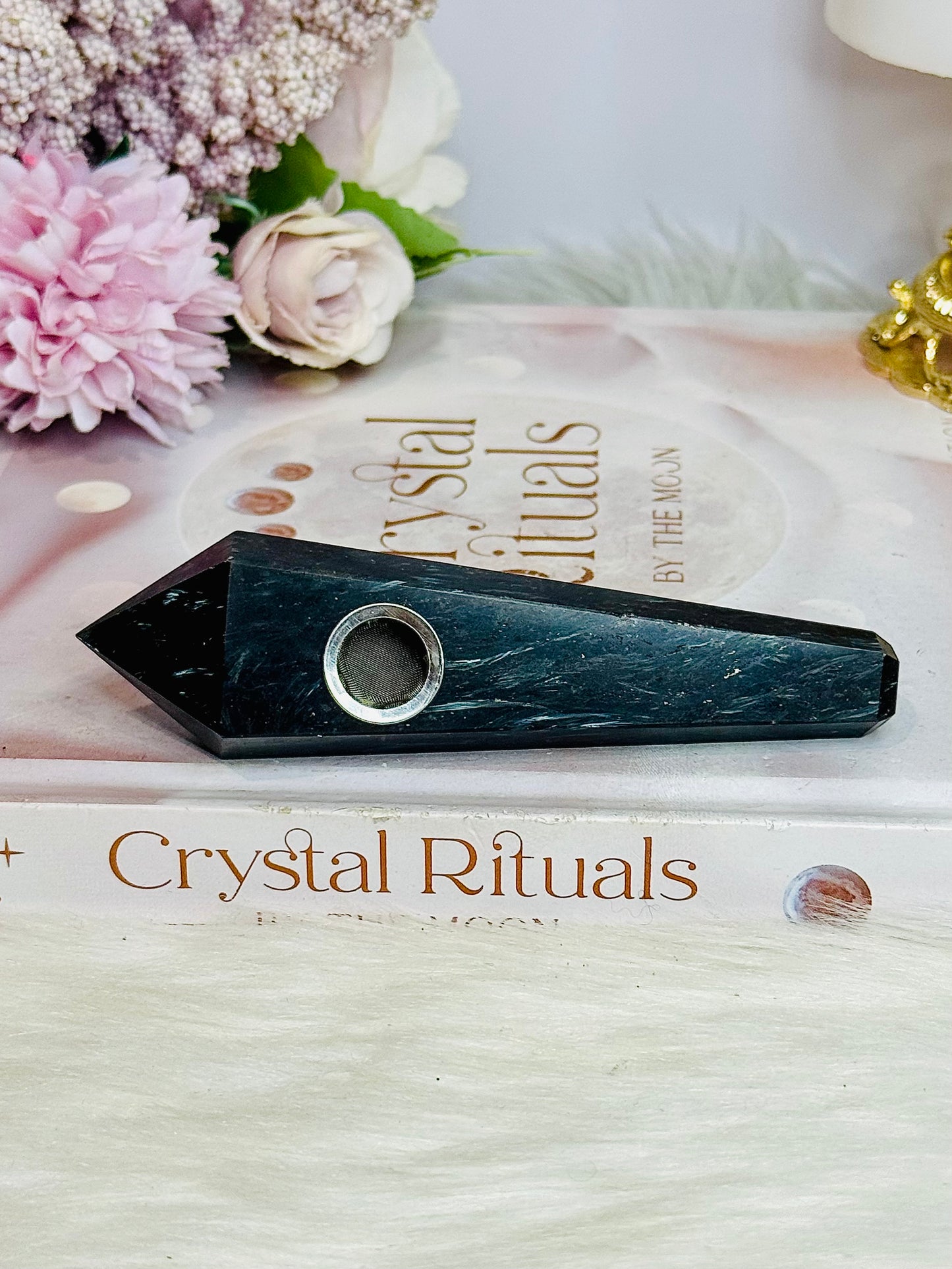 Astrophyllite Carved Smoking Pipe 11cm