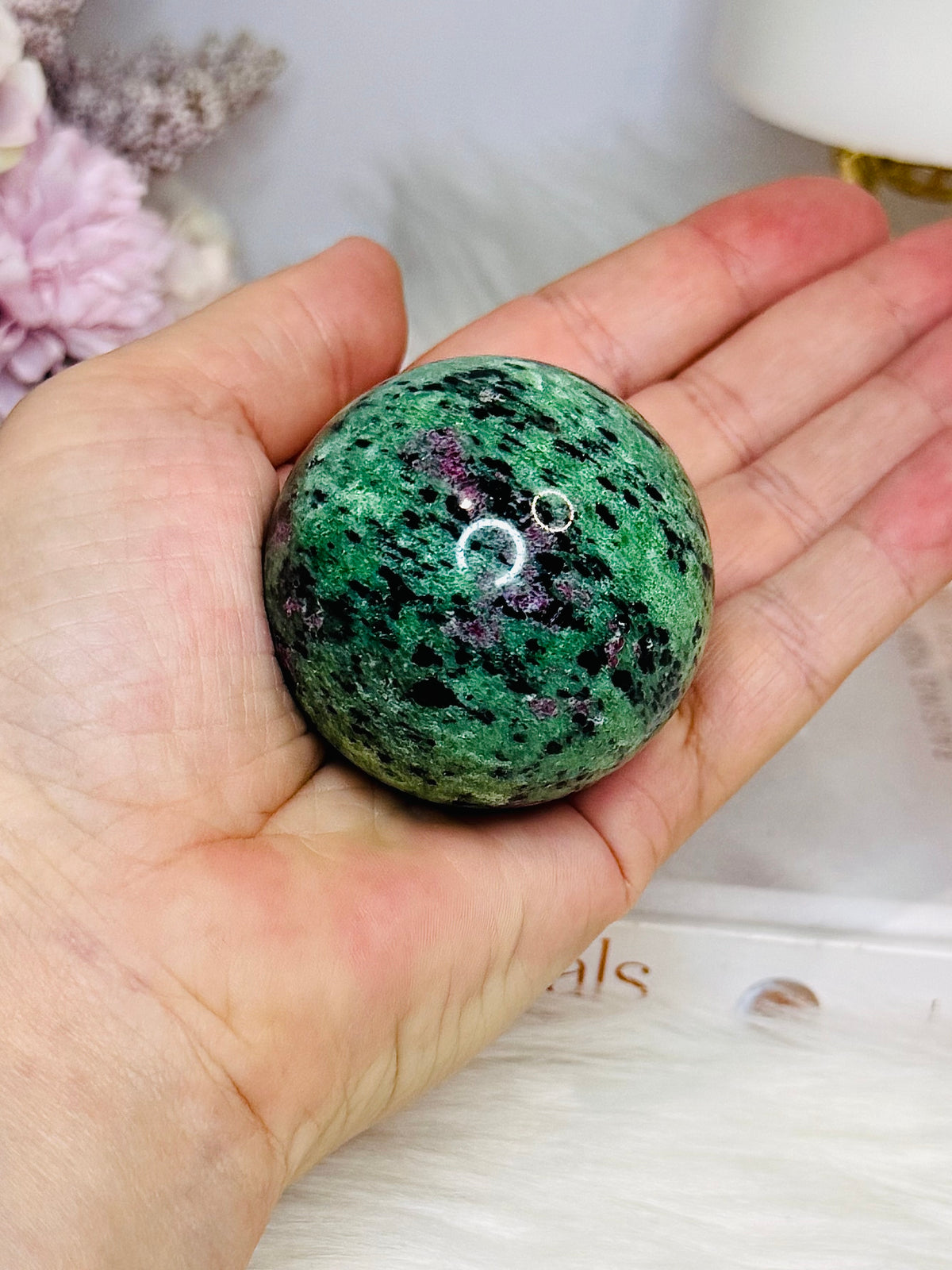 Ruby Zoisite Sphere on Stand 213g