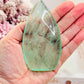 Pastel Green Fluorite Flame On Stand (has trouble standing alone) 10cm