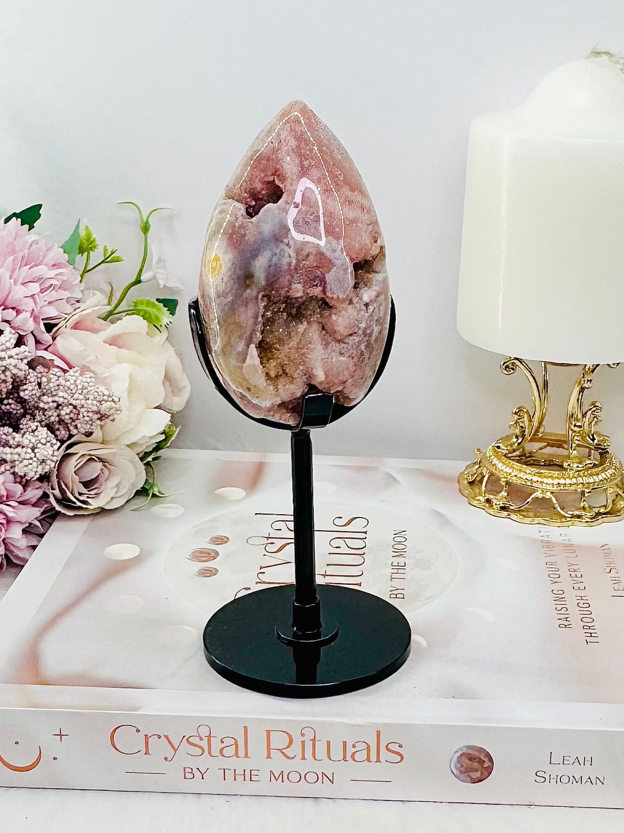 ⚜️ SALE ⚜️ Druzy Pink Amethyst Egg on Stand 16cm