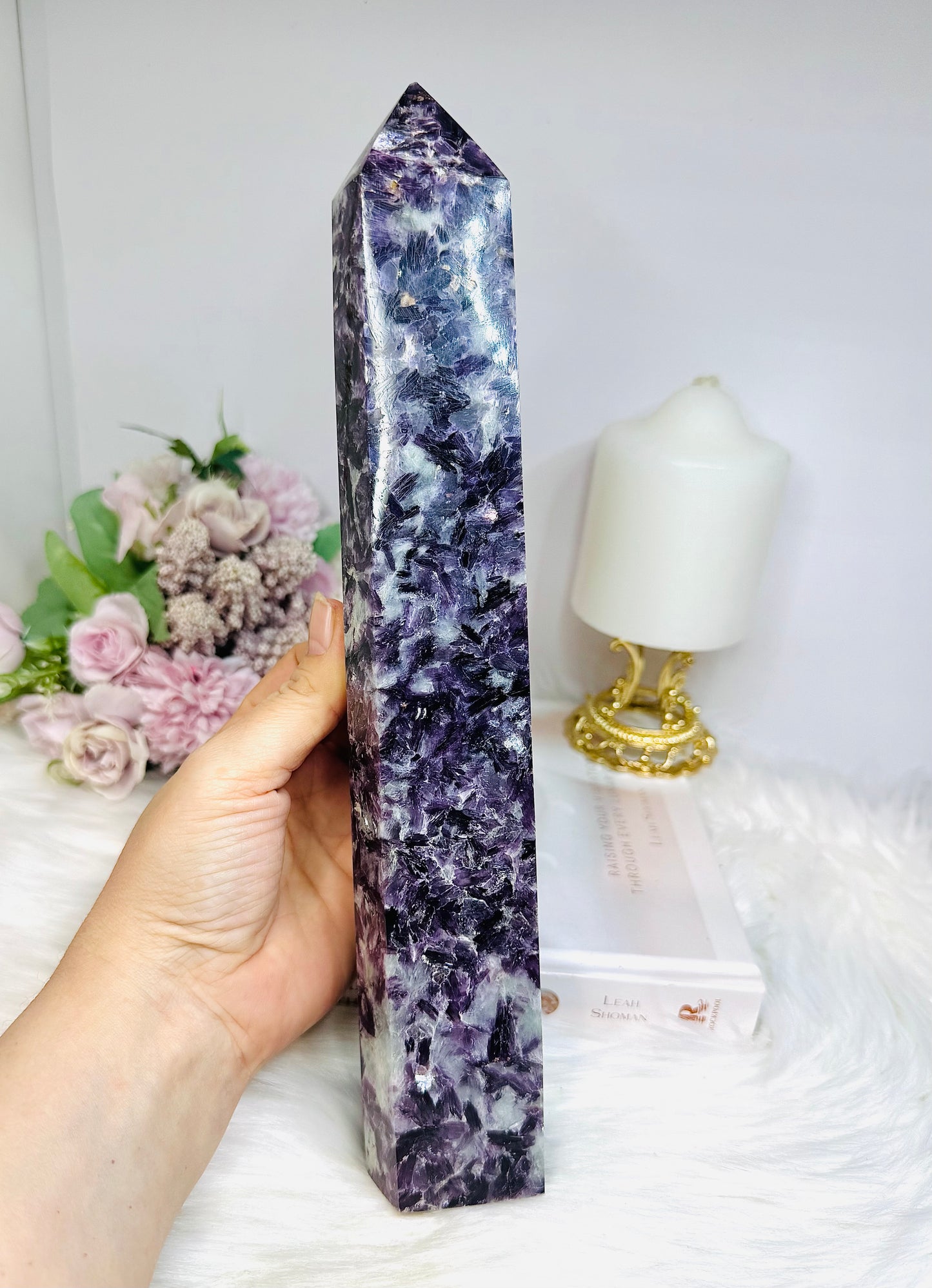 High Grade Purple Mica Tower 29cm 1.38KG