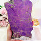 The Stone Of Freedom ~ Incredible Rare Natural Velvet Purpurite Huge Slab On Gold Stand, 22cm (Inc Stand) 683grams