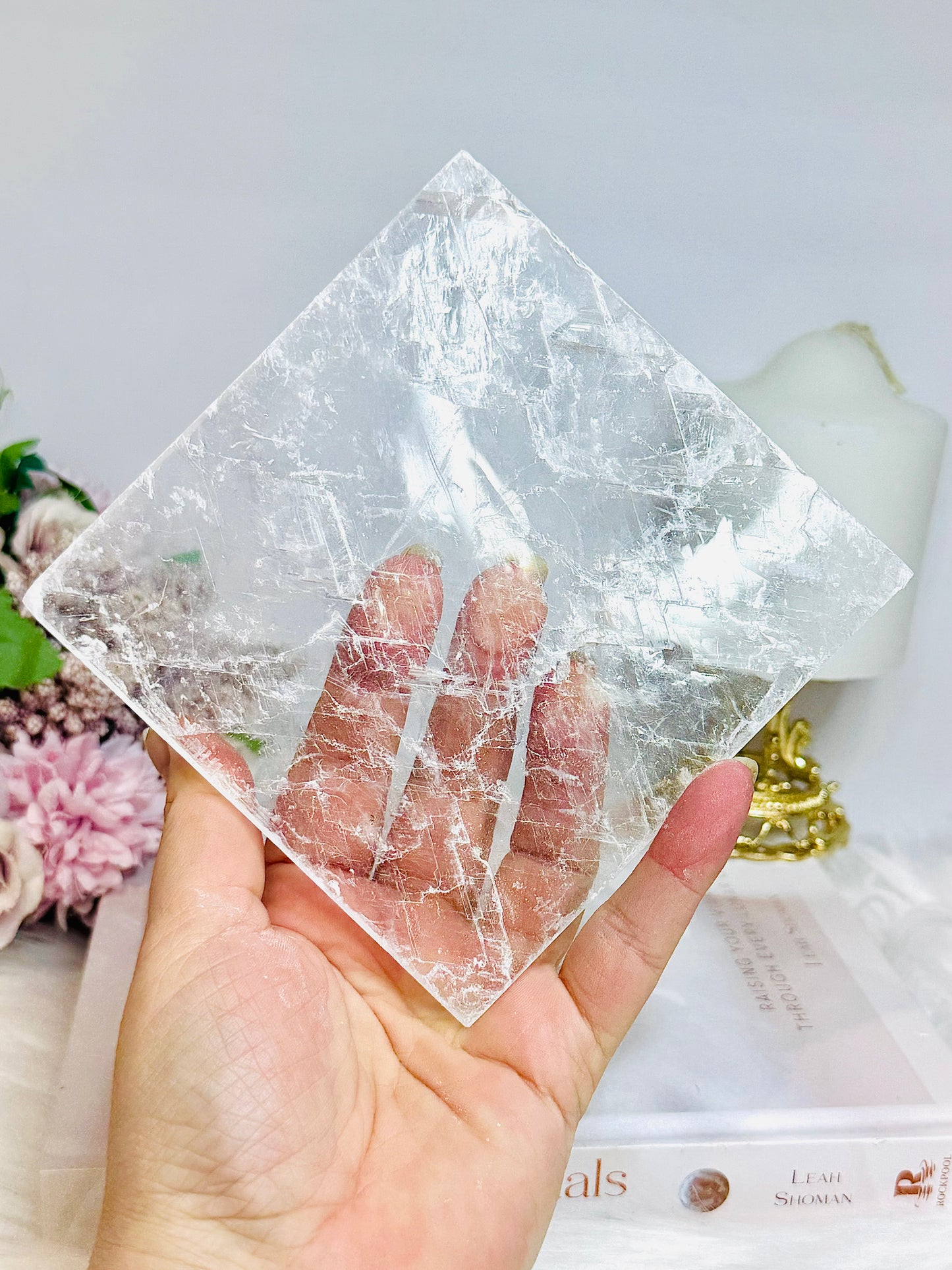 Natural Large Selenite Charging Slab 12cm