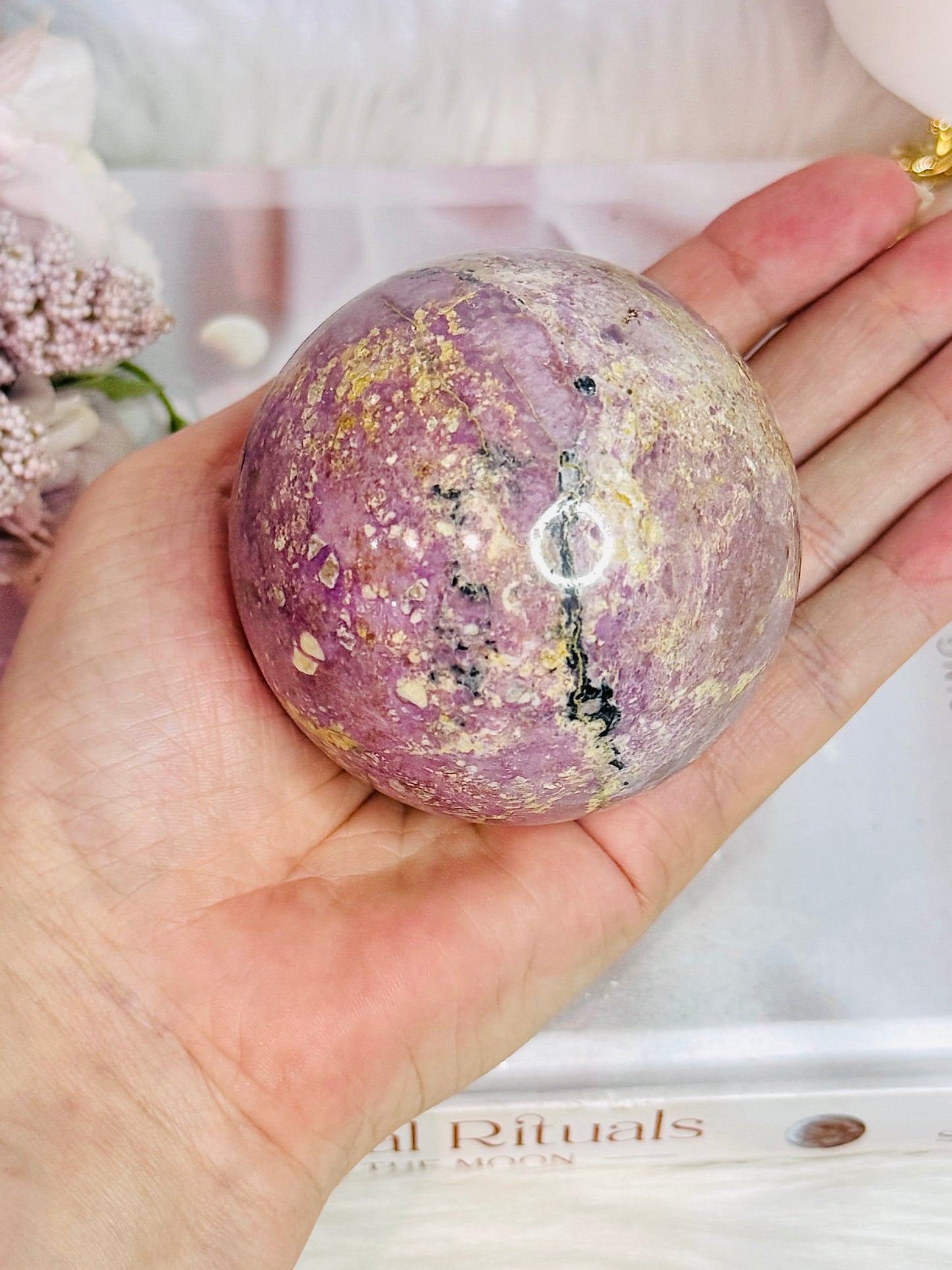 ⚜️ SALE ⚜️ Rare & Beautiful Phosphosiderite Sphere On Stand 420grams