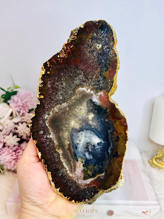 Large Ocean Jasper Slab on Stand 22cm