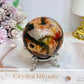 Large Red Moss Agate Druzy Sphere on Stand 452g