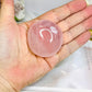 High Grade Rose Quartz Palm Stone (stand is display only)