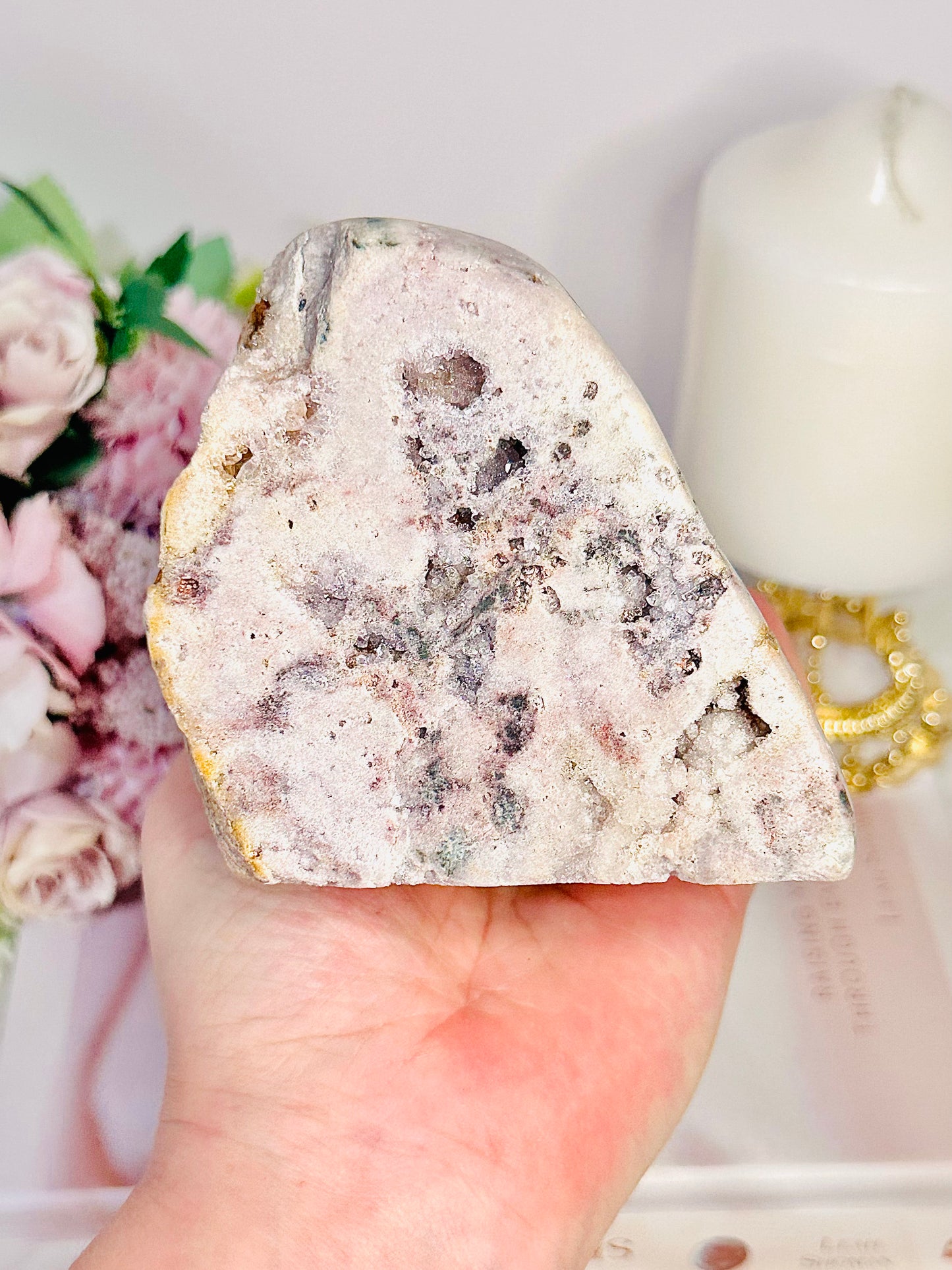 Stunning Large 679gram Natural Pink Amethyst Chunky Druzy Freeform From Brazil