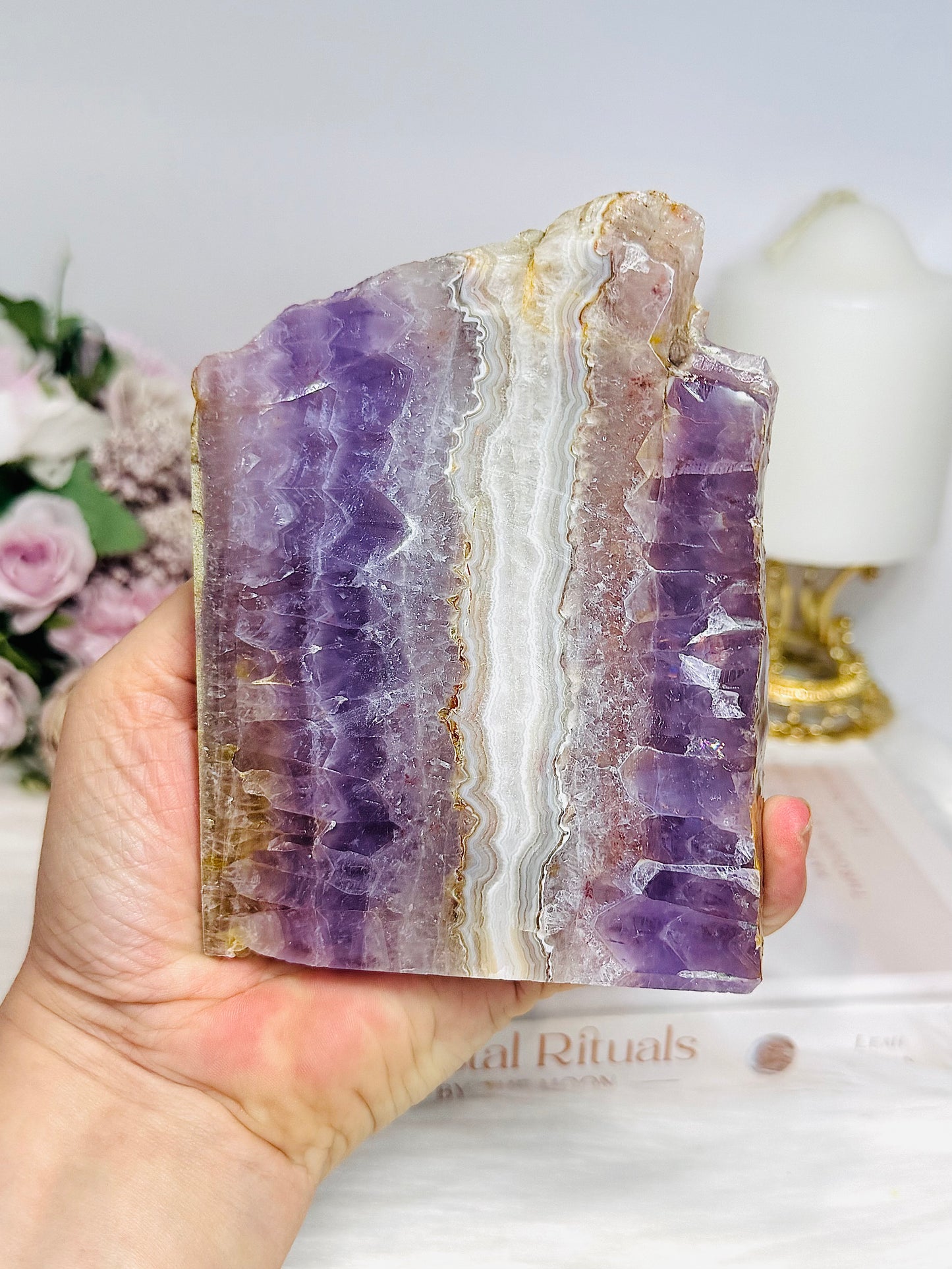 Natural Crazy Lace Amethyst Slab 12cm