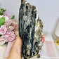 Large Natural Black Tourmaline Specimen with Mica Inclusions On Stand 18cm 782g