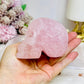 Large Rose Quartz Filigree Skull 8.5cm 407g