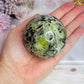 Large Prehnite with Epidote Sphere on Stand 412g (Sphere has an imperfection)