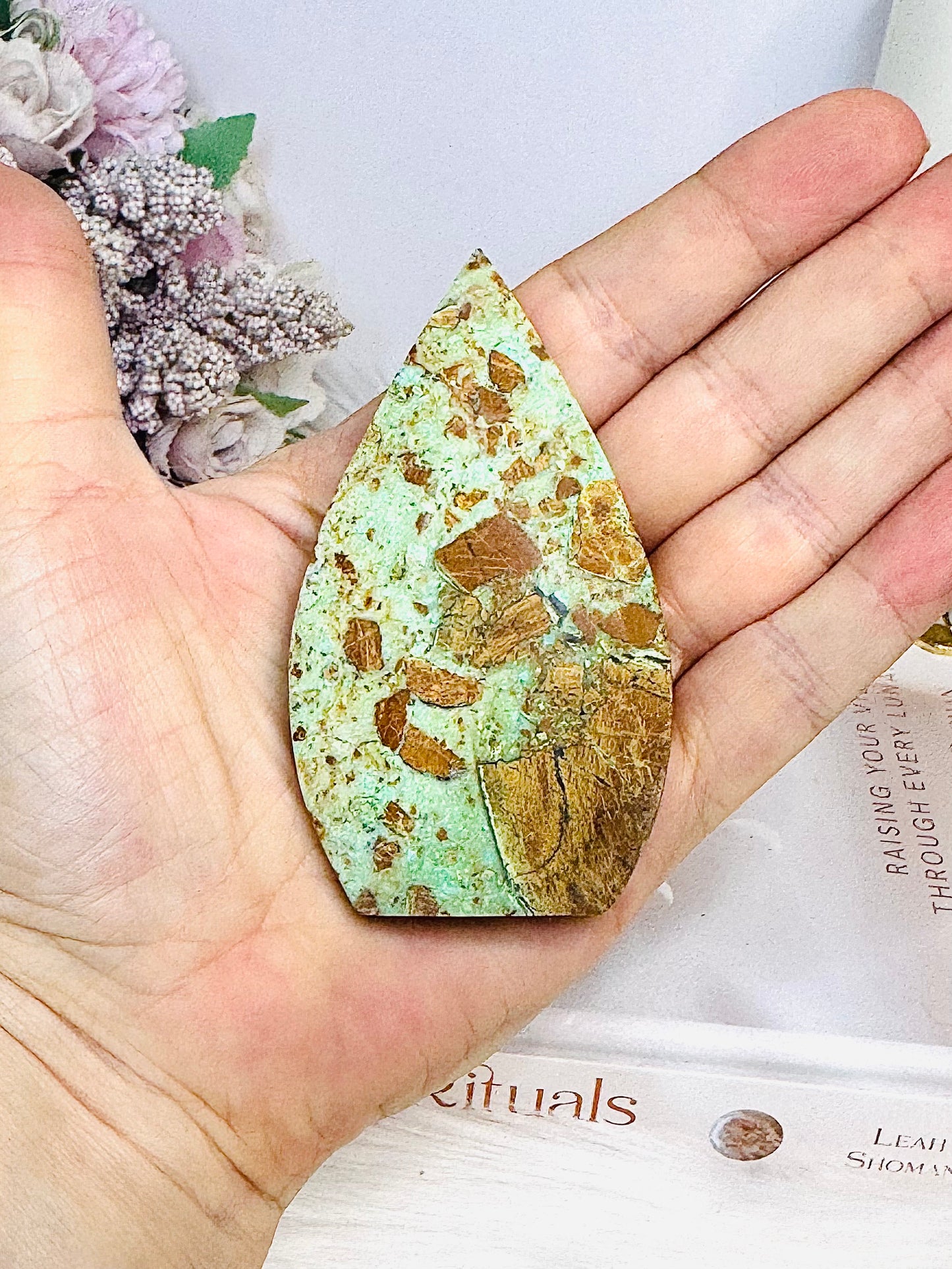 Variscite Carved Flame 8cm