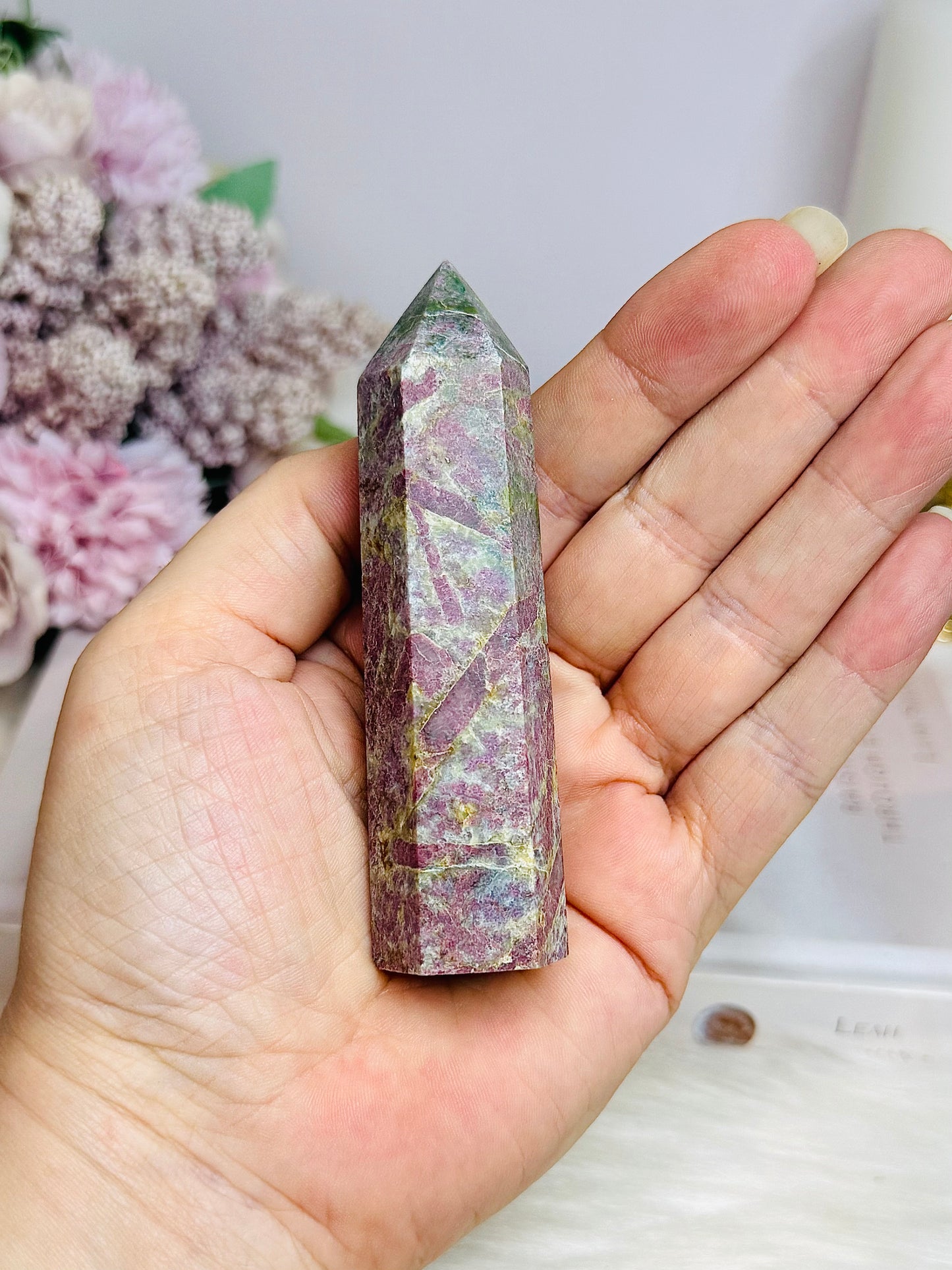 Rare Ruby In Blue Apatite Tower (UV Reactive) 9.5cm