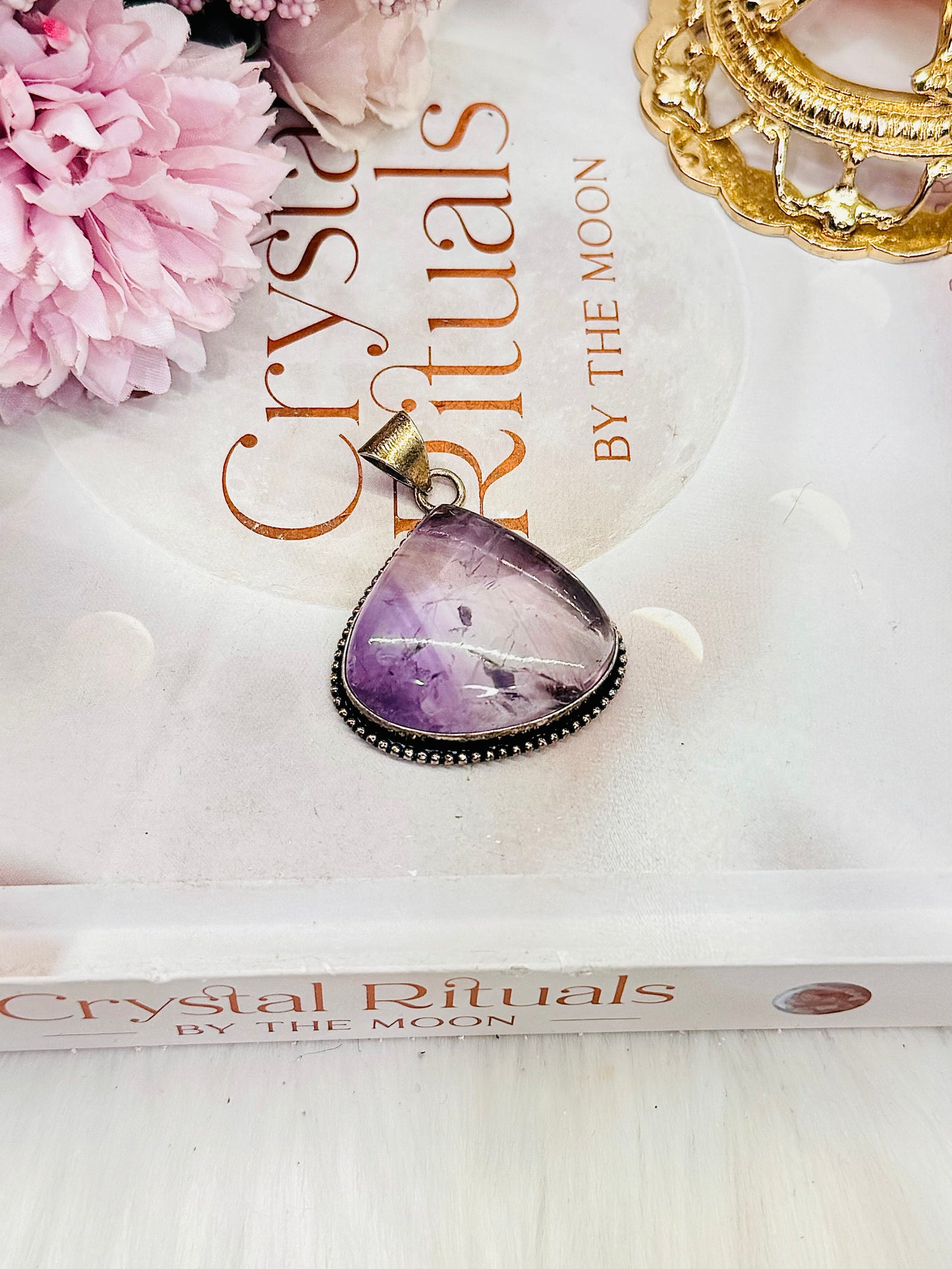 Beautiful Large Amethyst Pendant In Gift Bag