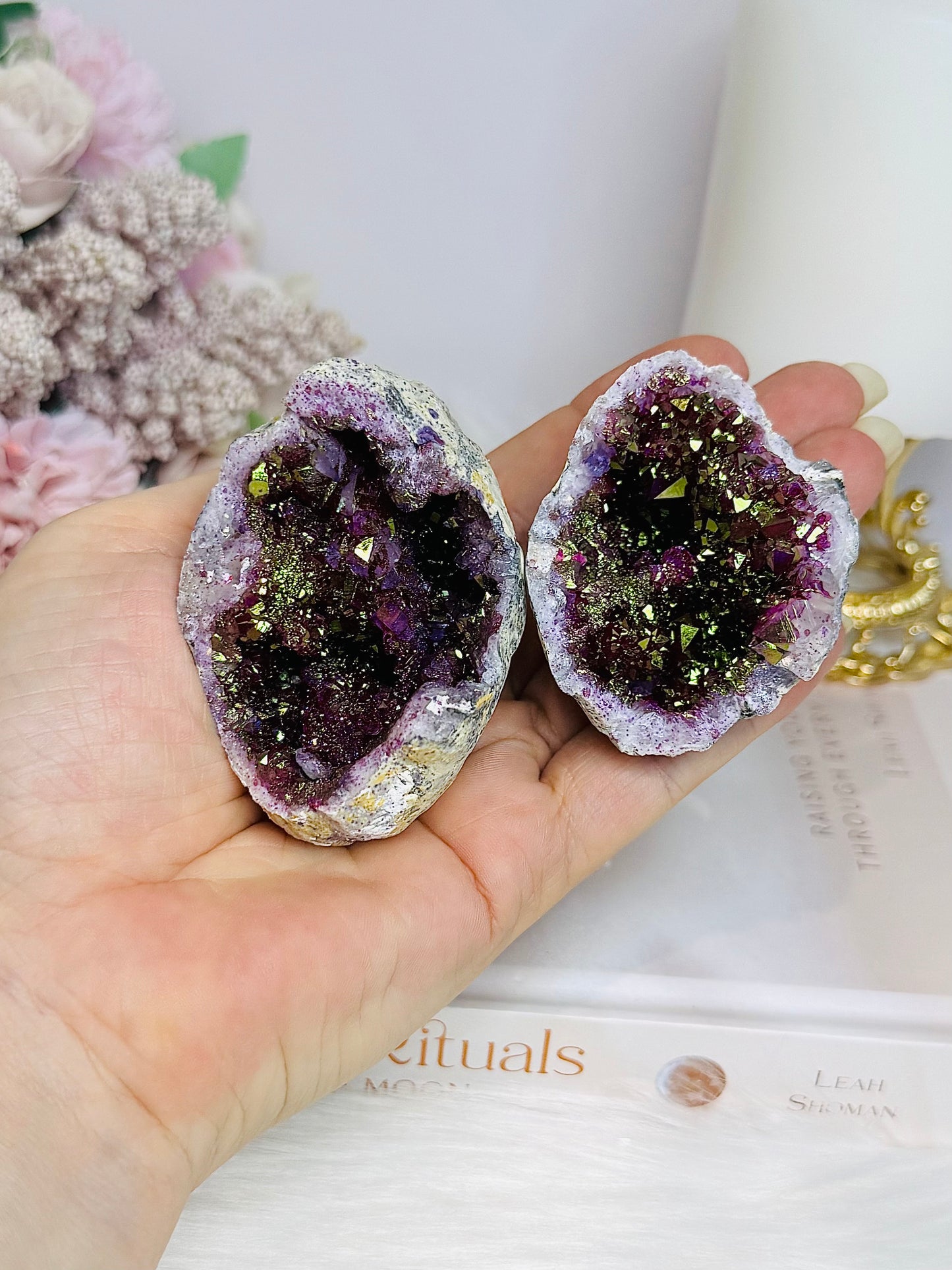Aura Druzy Moroccan Geode (dyed) 169g