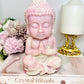 Large Perfectly Carved Pink Opal Buddha 995g 15cm