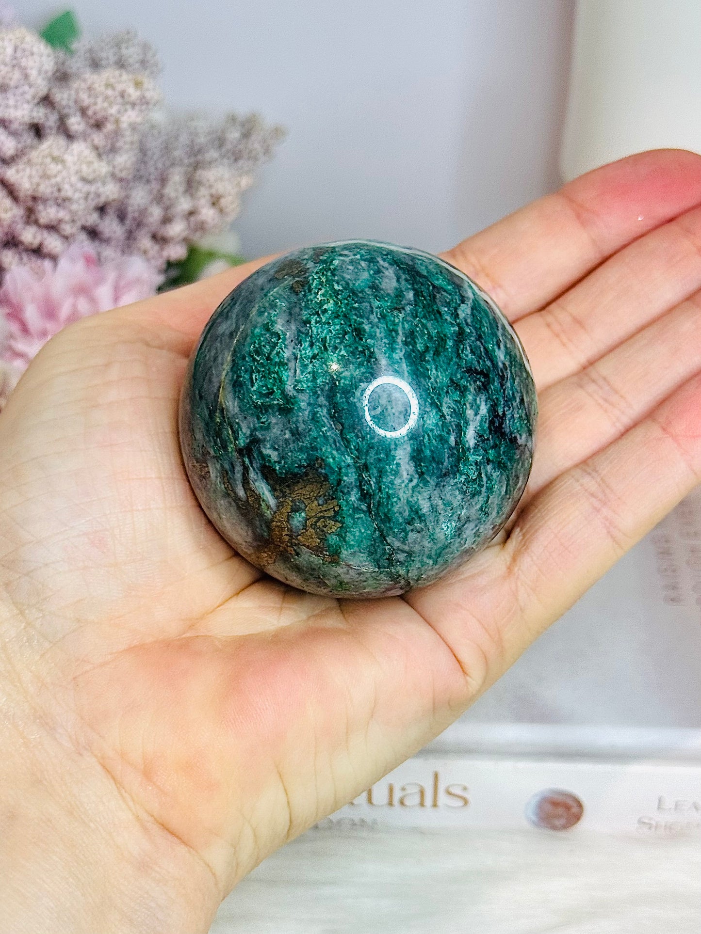 Natural Emerald with Pyrite Sphere on Stand 253g
