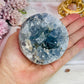 Blue Celestite Large Chunky Natural Druzy Sphere On Stand 648grams