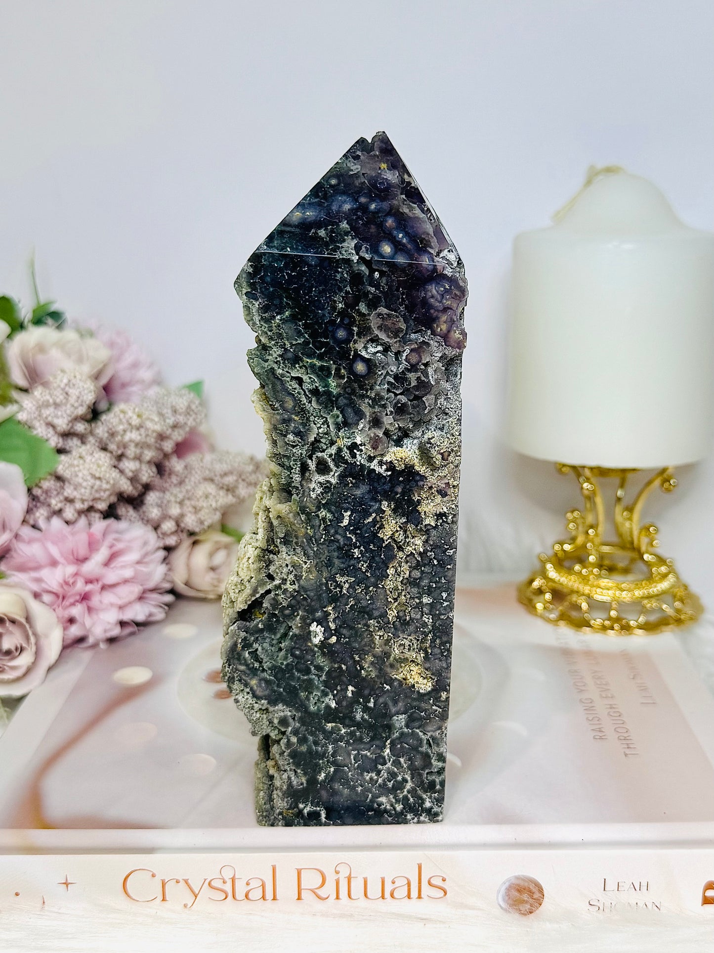 Large Grape Agate Tower 17cm 602g