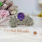 Silver Carriage Stand with Amethyst Sphere 8cm