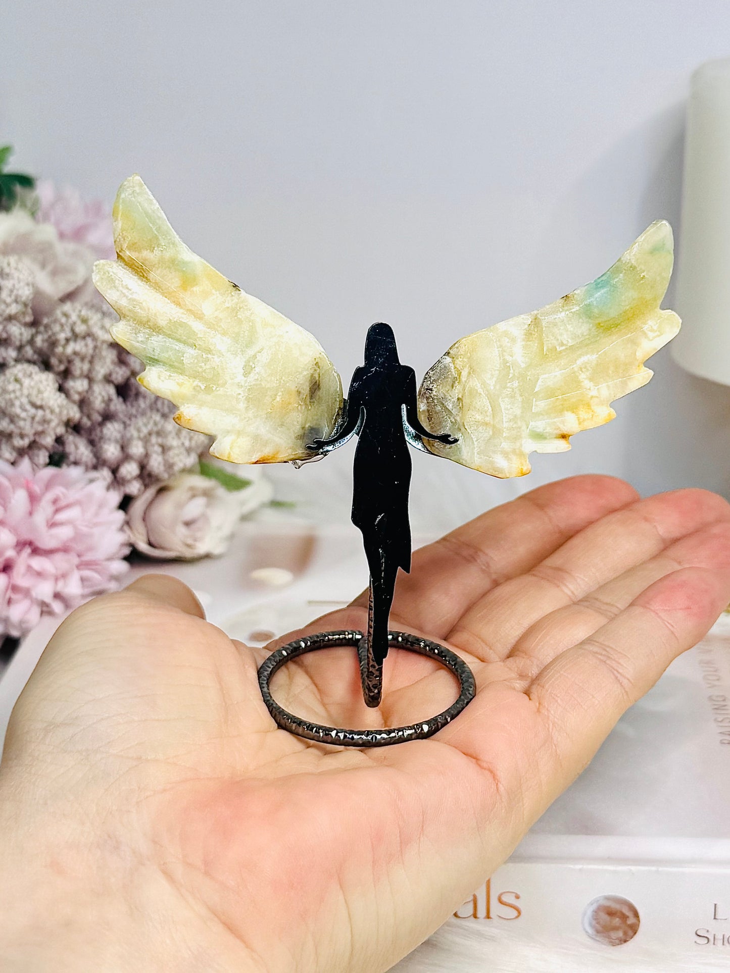 Sky Blue Quartz Angel Wings 9cm