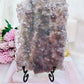 Gorgeous Natural Large 22cm Zeolite | Flower Amethyst Specimen Slab From Brazil On Stand