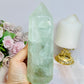 Large Green Fluorite Tower with Rainbows 15.5cm 650g