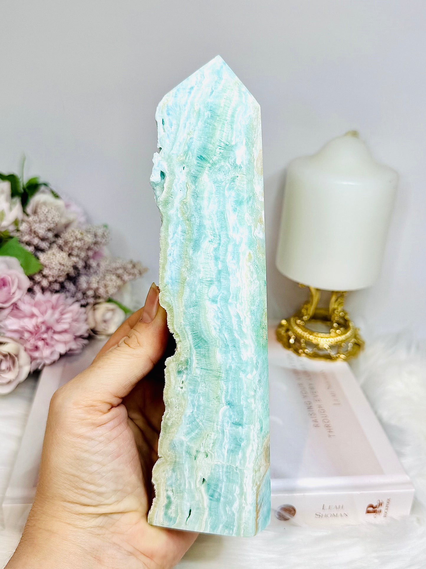 Large Blue Hemimorphite Tower 19cm