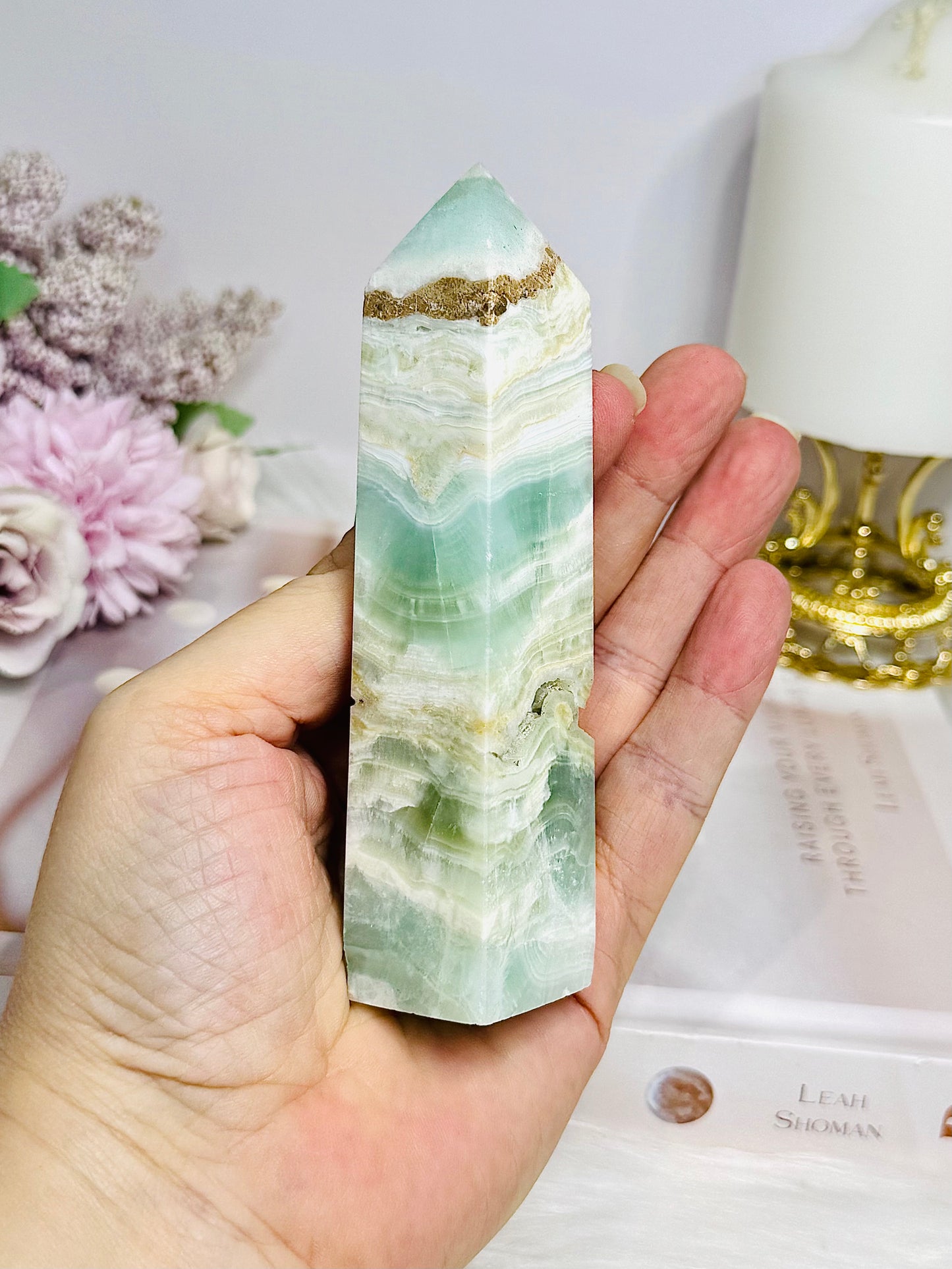 Caribbean Calcite Druzy Tower 12cm