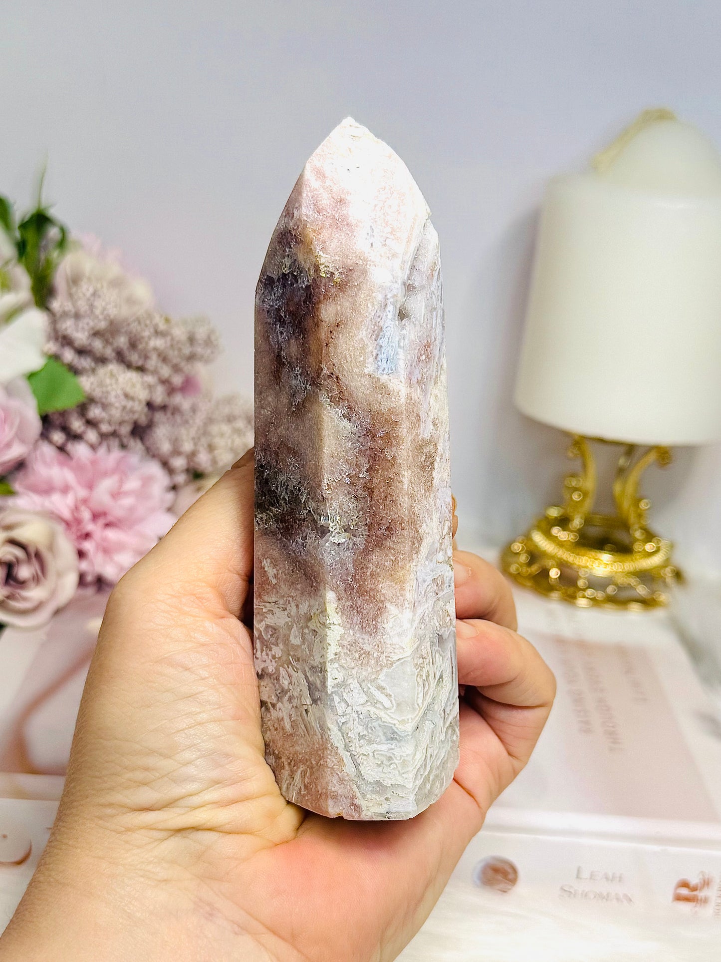 Pink Amethyst Druzy Tower 13cm