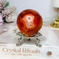 High Grade Druzy Carnelian Sphere on Stand 200g
