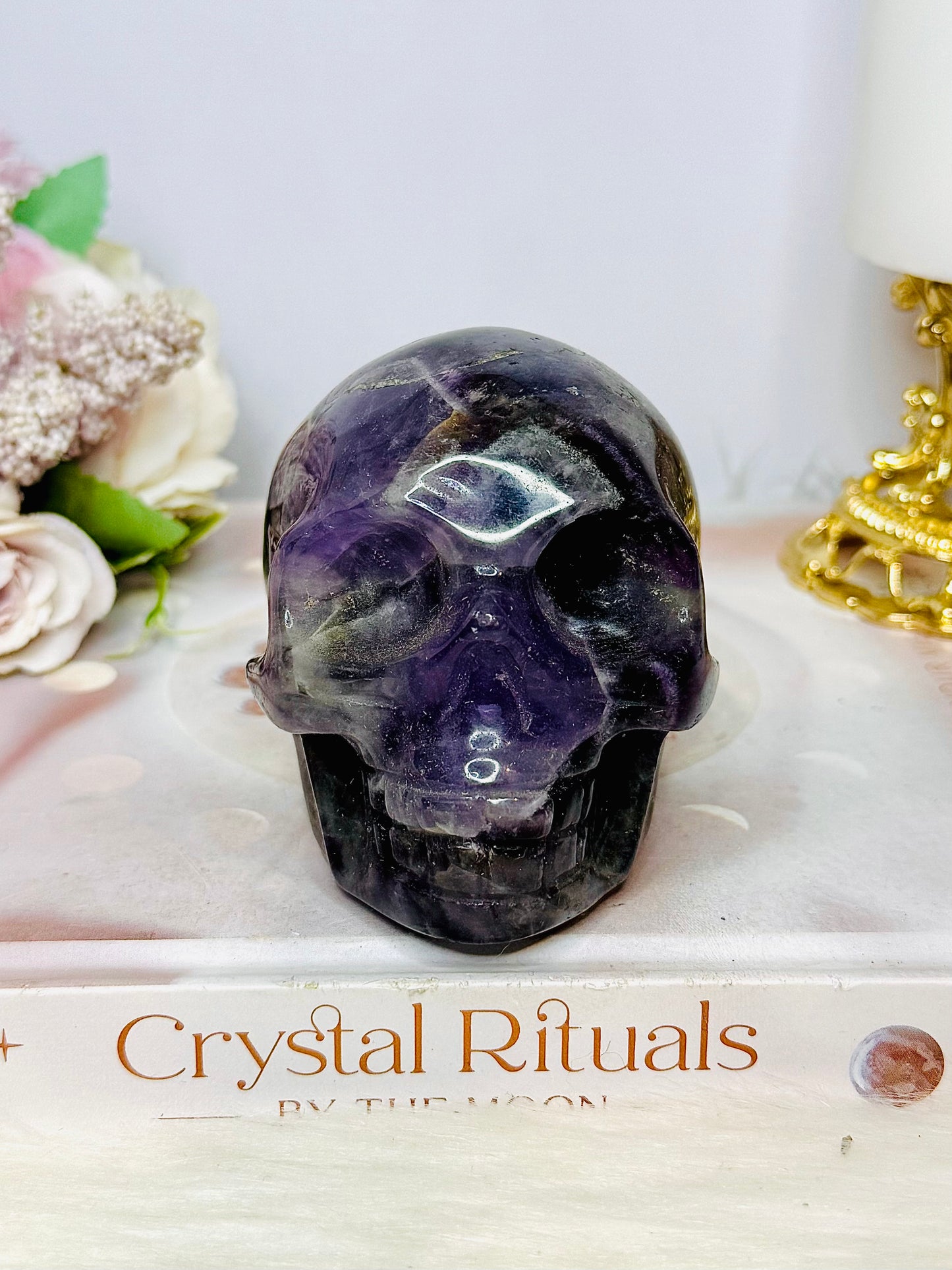 Chevron | Dream Amethyst Carved Skull 521g